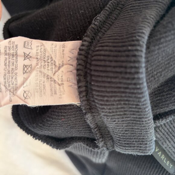 Varley women's Manning Sweatshirt in Black Rib XL zippers ribbed cotton - Picture 10 of 11